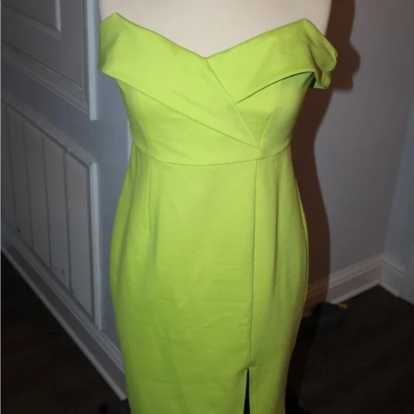 Lulus | Dresses | Classic Glam Lime Green Offtheshoulder Bodycon Dress |  Poshmark